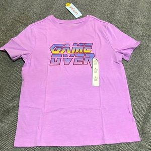 Girls graphic t shirt purple game over